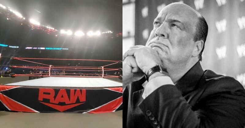 R AW ring/ Paul Heyman.