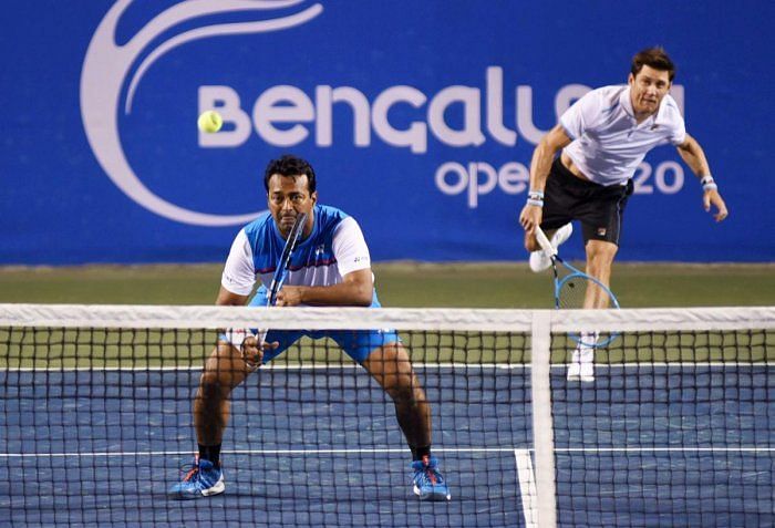 Paes and Ebden in action