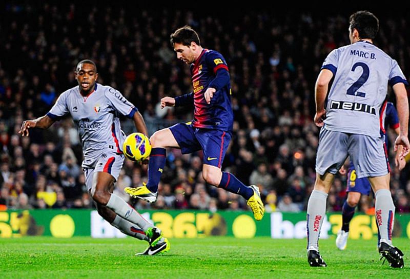 Messi&#039;s hot streak in 2012 continued at the turn of the new year