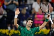 Djokovic acknowledges the crowd after beating Kohlschreiber in the second round in Dubai