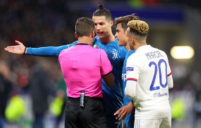 A frustrated Cristiano Ronaldo against Lyon