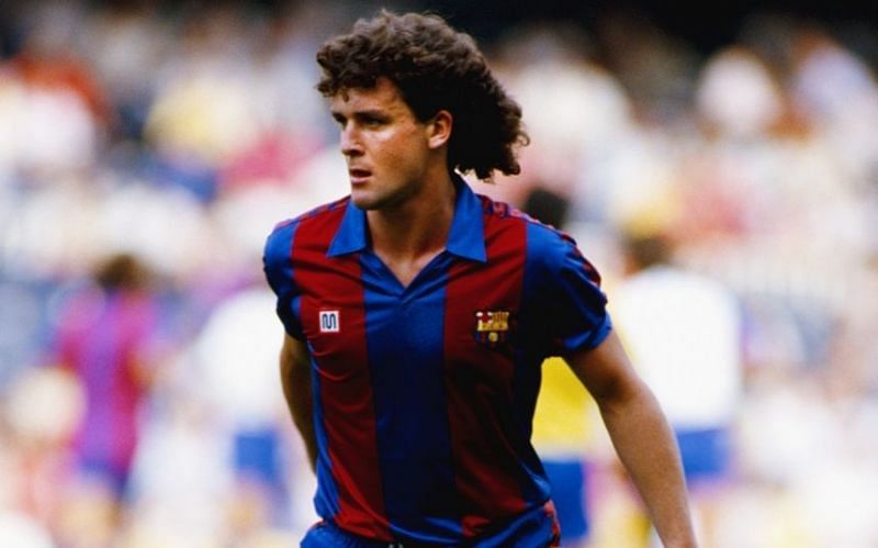 Mark Hughes in action for Barcelona
