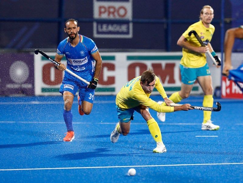 Ramandeep in action Image Courtesy: FIH