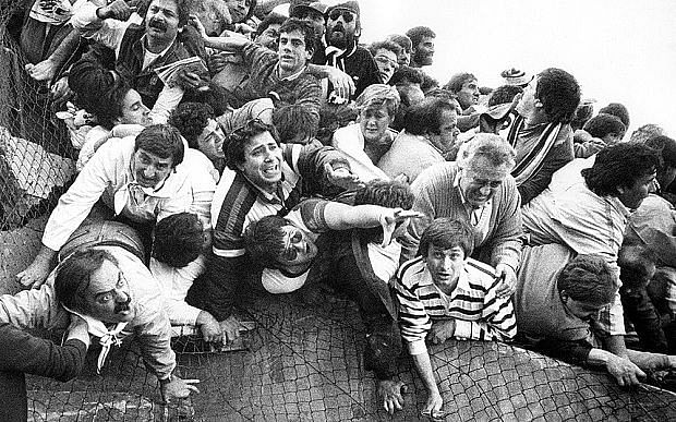 The collapsing wall of Heysel