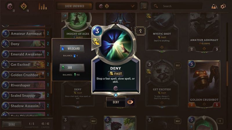 Deny is an amazing spell-countering card for Elusive decks