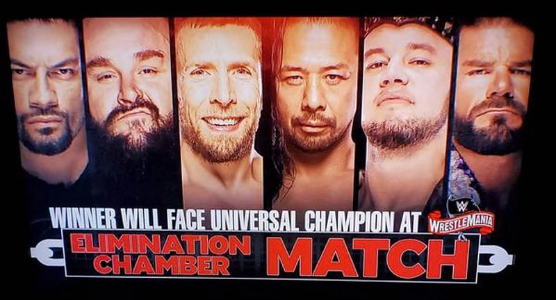 The Elimination Chamber graphic.