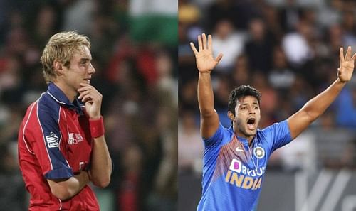 Stuart Broad and Shivam Dube
