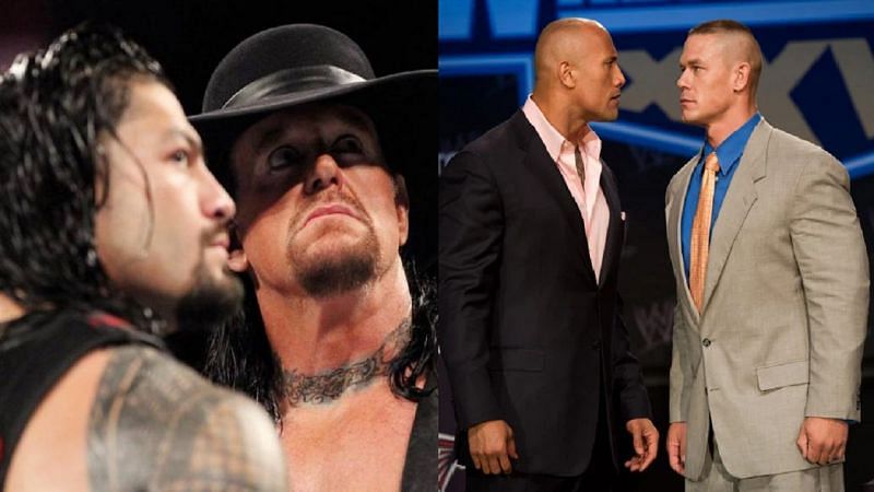 Reigns, The Undertaker, The Rock, and Cena