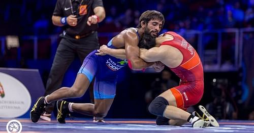 Bajrang Punia was in action on Day 5 of the Asian Wrestling Championships in New Delhi