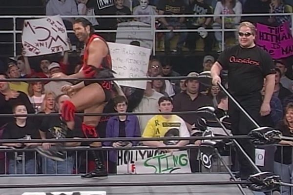 Spicolli accompanying Scott Hall to the ring at Souled Out 1998