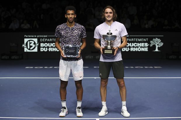 Felix Auger Aliassime and Stefanos Tsitsipas