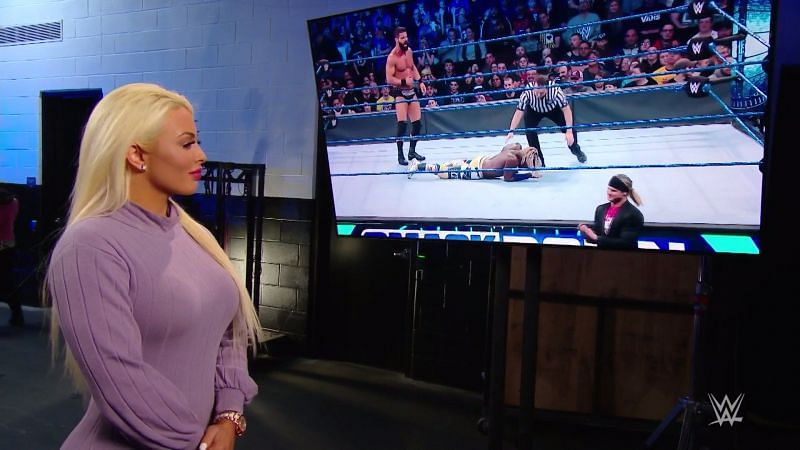 Mandy was watching the match backstage