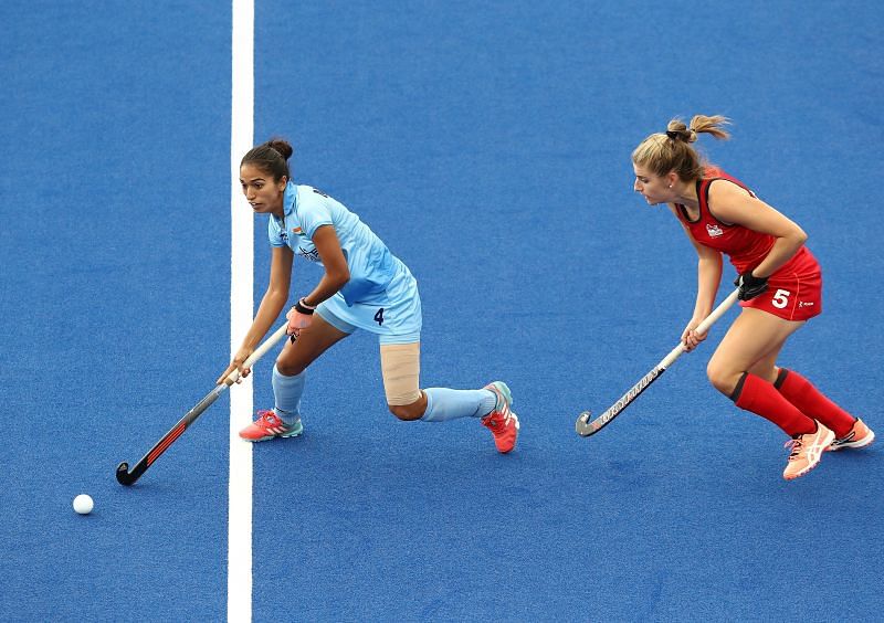 Monika in action during Commonwealth Games 2018