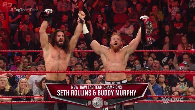 Seth Rollins and Buddy Murphy won the RAW tag team titles last month