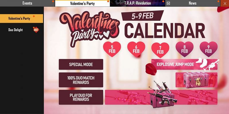 Free Fire Valentine&#039;s Party Event