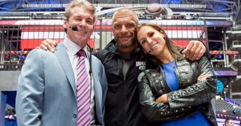 Vince McMahon, Triple H, and Stephanie McMahon.