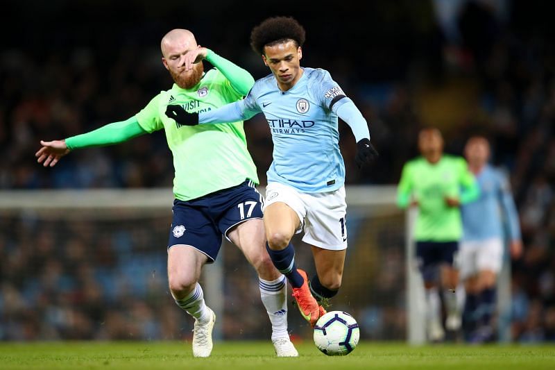 San&eacute; demonstrates his pace and strength in the flanks