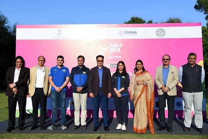 Kiren Rijiju (Centre) at the anthem launch