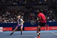 Rohan Bopanna and Denis Shapovalov in action