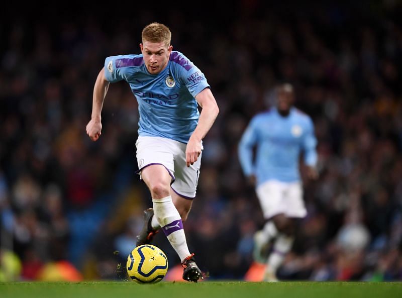  Kevin De Bruyne in action for Manchester City against Crystal Palace