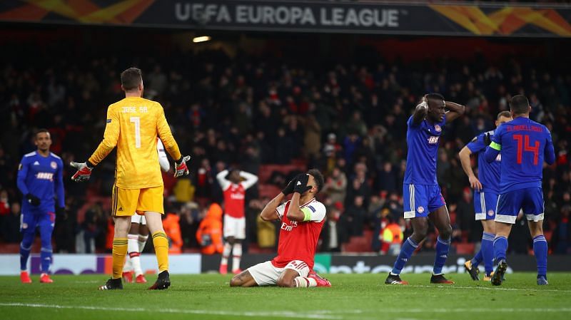 Arsenal were knocked out of the UEFA Europa League on Thursday