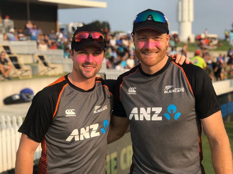 The Blackcaps sported pink zinc at Mount Maunganui