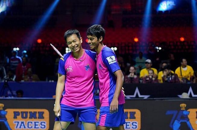 Hendra Setiawan &amp; Chirag Shetty of Pune 7 Aces (Image Credits - PBL)