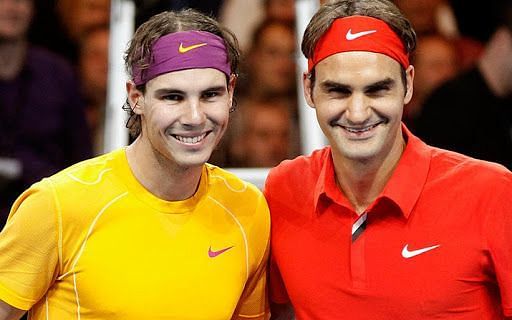 Nadal (left) and Federer
