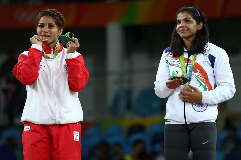 Sakshi Malik with her bronze Olympic medal.