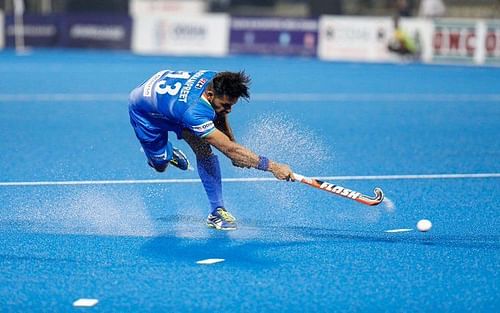 Harmanpreet Singh scored his first goal of the Pro League 2020 Image Courtesy: Hockey India