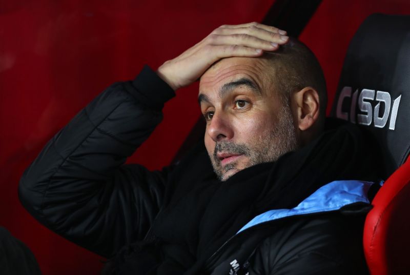 Pep Guardiola has been frustrated in the dug-out this season