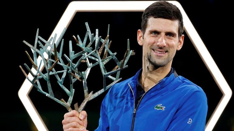Djokovic after winning his 5th Paris-Bercy title in 2019