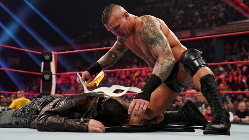 Randy Orton with a vicious assault
