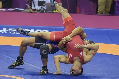 The action continued on the mat on Day 2 of the Asian Wrestling Championships in New Delhi