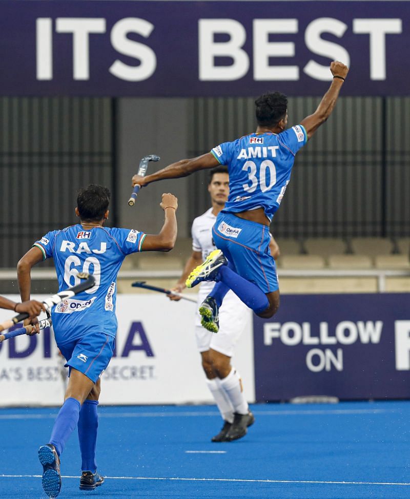 Amit Rohidas celebrates (Image Courtesy: Hockey India)