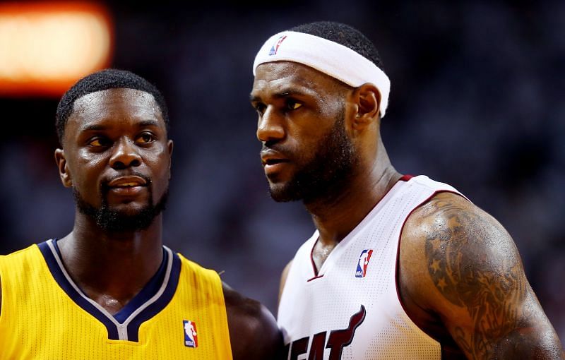 Lance Stephenson and LeBron James