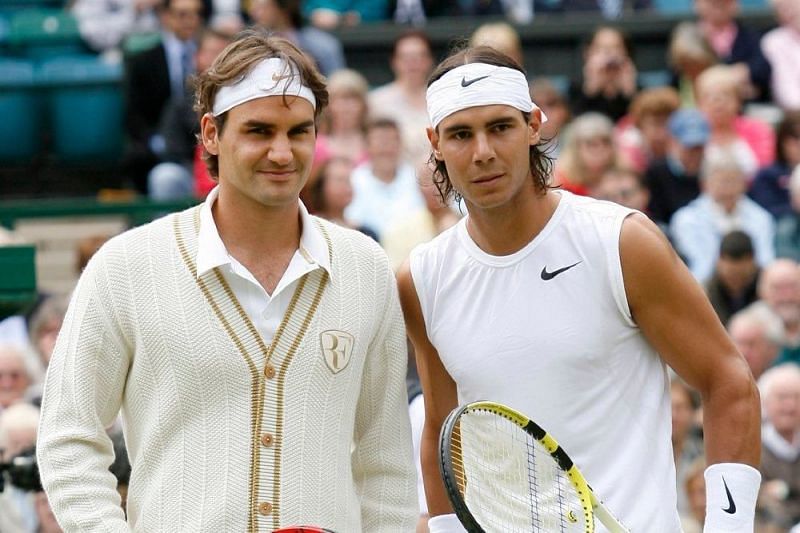 Federer (left) and Nadal