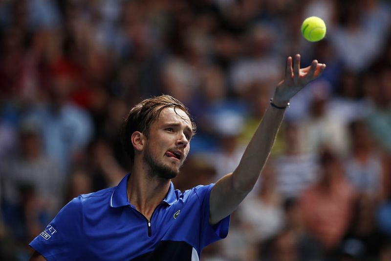 Medvedev&#039;s powerful first serve is one of his biggest weapons.