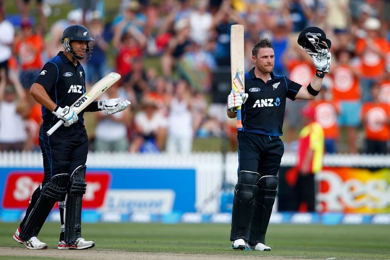 Taylor (L) was often overshadowed by Brendon McCullum