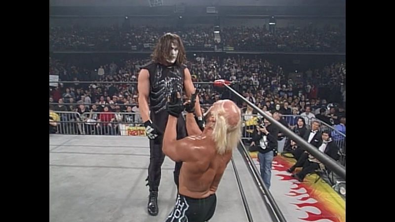 Hollywood Hogan begs off from Sting in WCW.