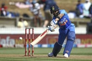 Virat Kohli plays a shot during New Zealand v India - ODI: Game 1