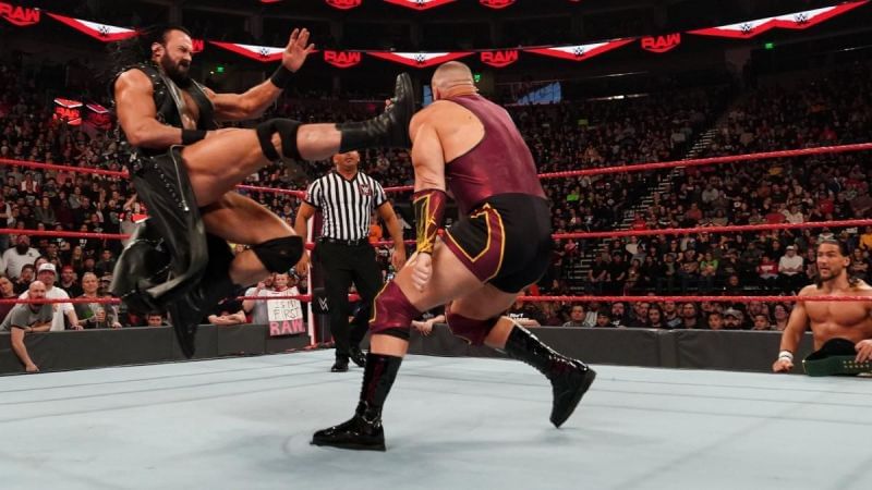 Drew McIntyre in action against Mojo Rawley