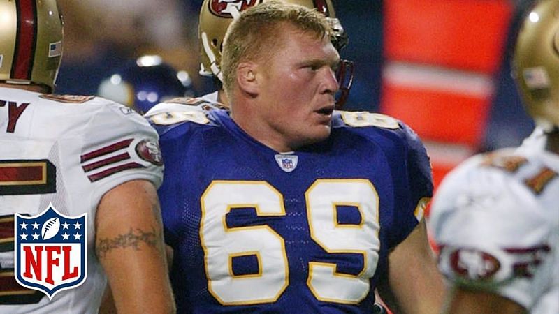 Brock Lesnar while trying out for the Minnesota Vikings