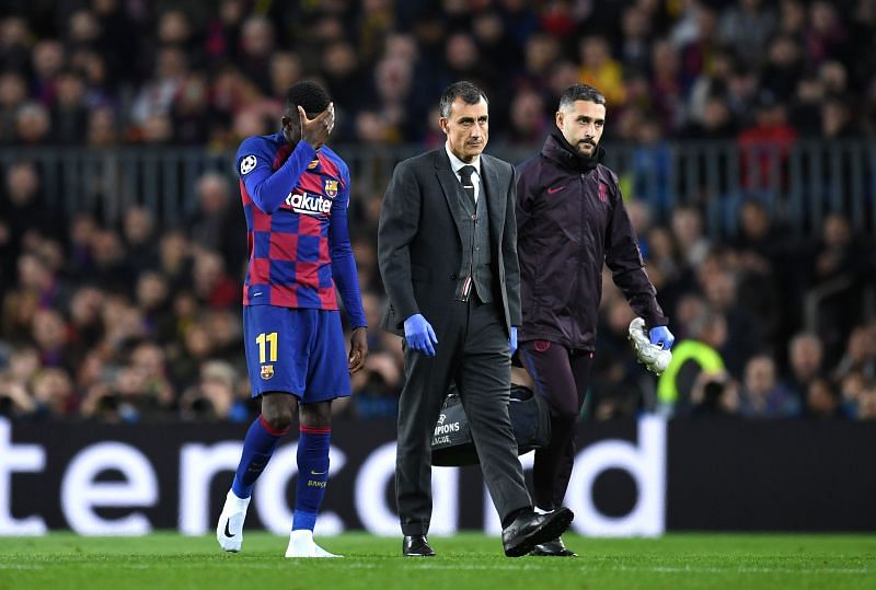 Barcelona&#039;s Ousmane Dembele is out for the rest of the season after suffering another hamstring injury