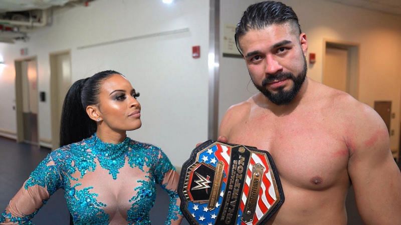 Andrade with his first title on the WWE &quot;main roster&quot;