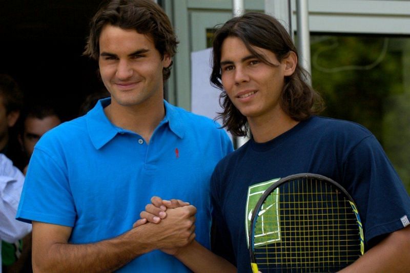 Federer (left) and Nadal