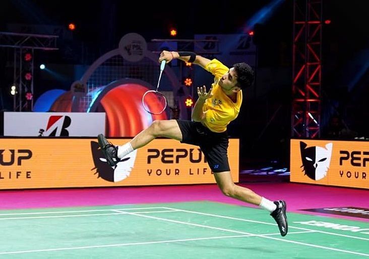 Lakshya Sen in action (Image Credits - PBL)