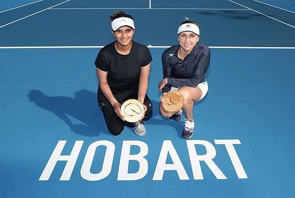 Sania with Nadiaa Kichenok at Hobart