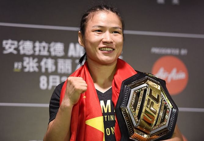 UFC Strawweight champion Weili Zhang leaving China to complete training camp for fight against Joanna Jedrzejczyk