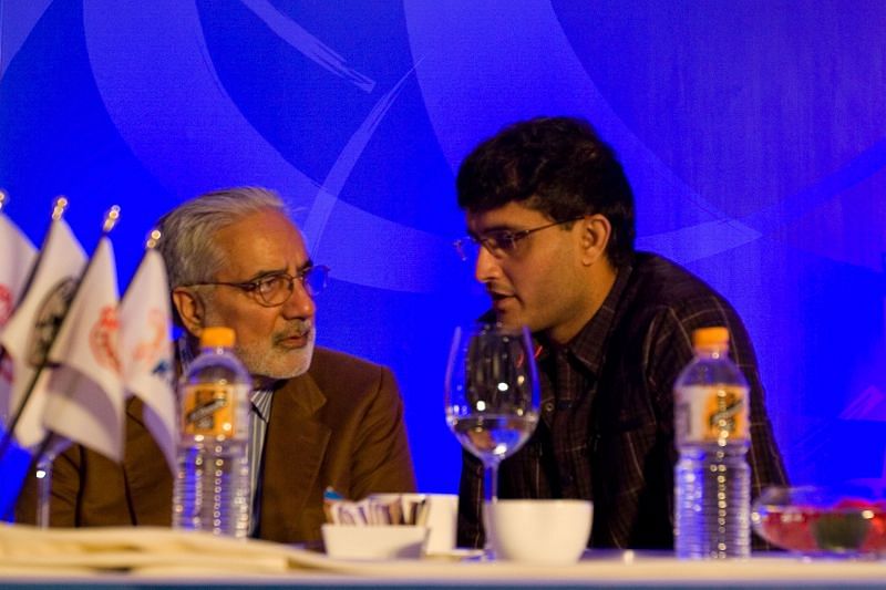 BCCI president Sourav Ganguly (right)